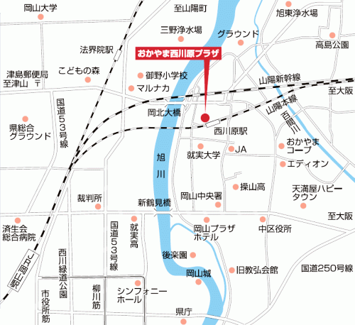 岡山会場の地図