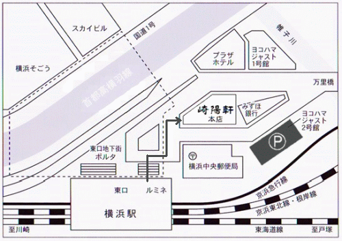 横浜３会場の地図