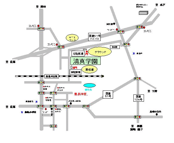鹿嶋会場の地図