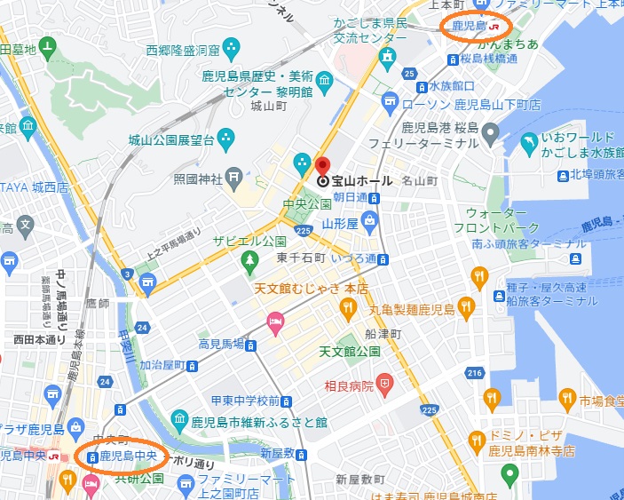 鹿児島会場の地図