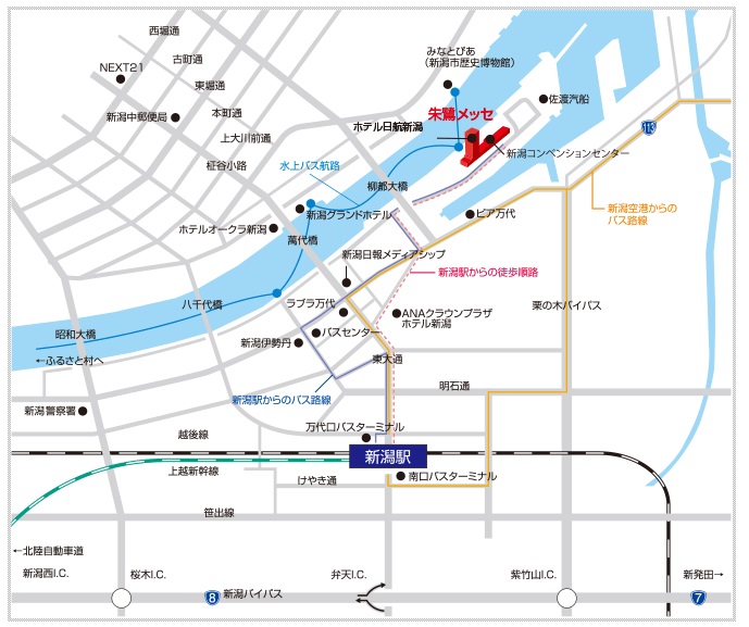 新潟会場の地図