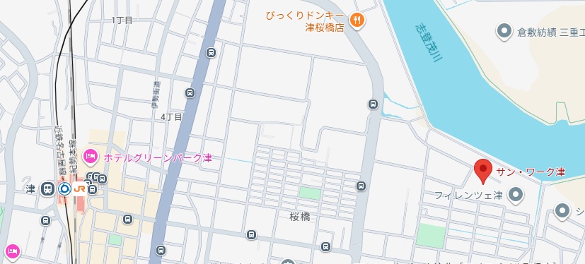 津会場の地図
