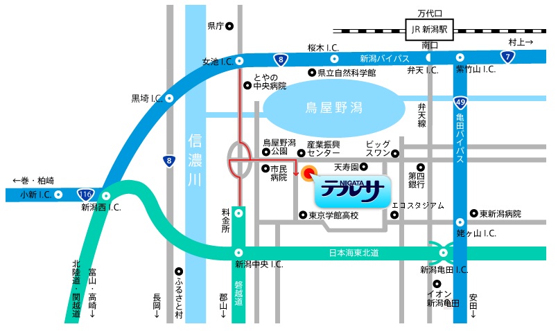 新潟会場の地図